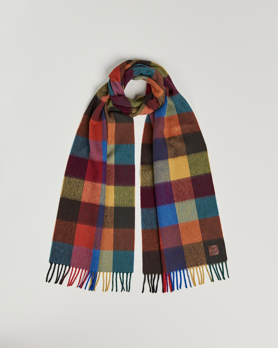 Herr | Amanda Christensen Merino Wool Block Check Scarf Multi | Amanda Christensen | Merino Wool Block Check Scarf Multi