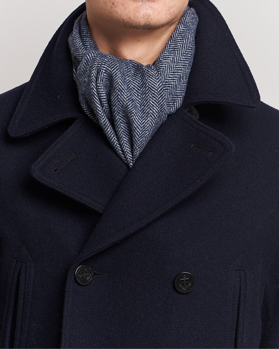Herr | Amanda Christensen Merino Wool Herringbone Navy | Amanda Christensen | Merino Wool Herringbone Navy