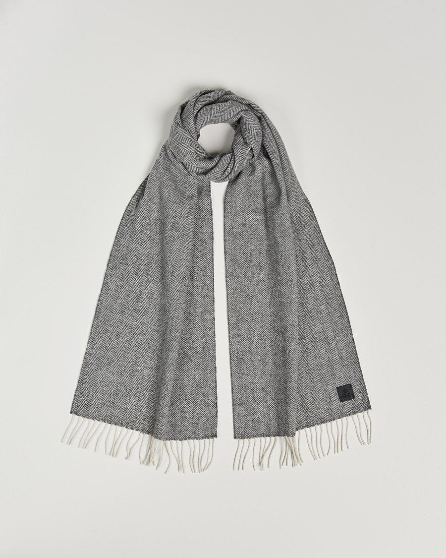Herr | Amanda Christensen Merino Wool Herringbone Light Grey Melange | Amanda Christensen | Merino Wool Herringbone Light Grey Melange