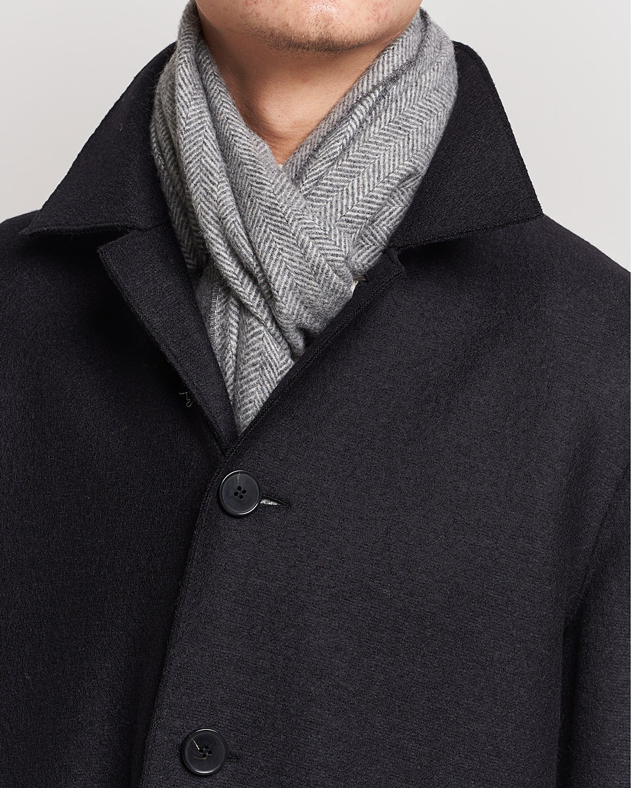 Herr | Amanda Christensen Merino Wool Herringbone Light Grey Melange | Amanda Christensen | Merino Wool Herringbone Light Grey Melange