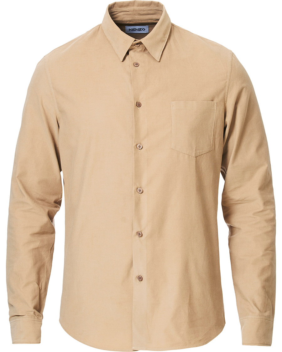 Herr | Skjortor | KENZO | Slim Fit Corduroy Shirt Beige