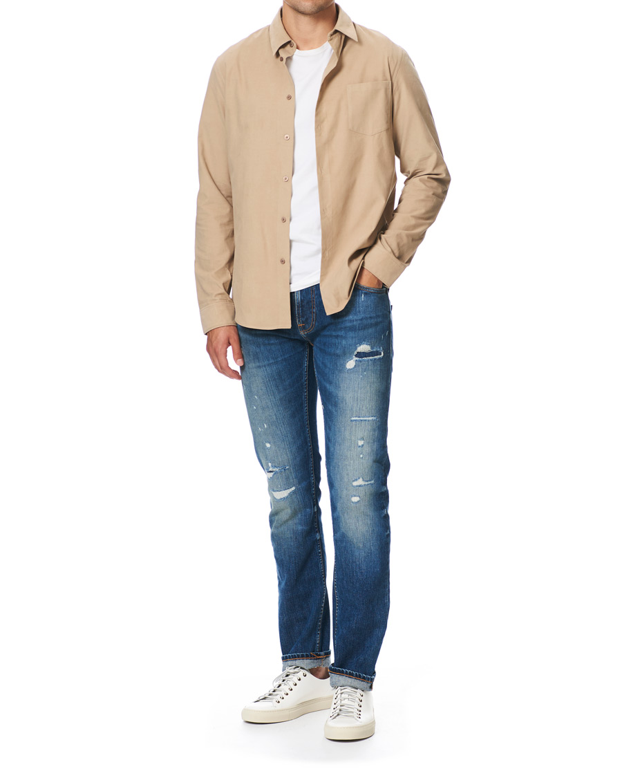 Herr | Skjortor | KENZO | Slim Fit Corduroy Shirt Beige