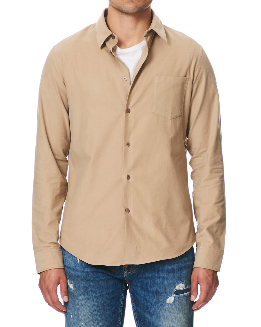 Herr | Skjortor | KENZO | Slim Fit Corduroy Shirt Beige