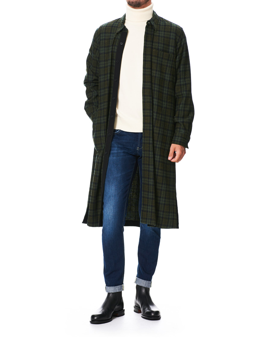 Herr | Jackor | KENZO | Wool Chech Flannel Coat Green
