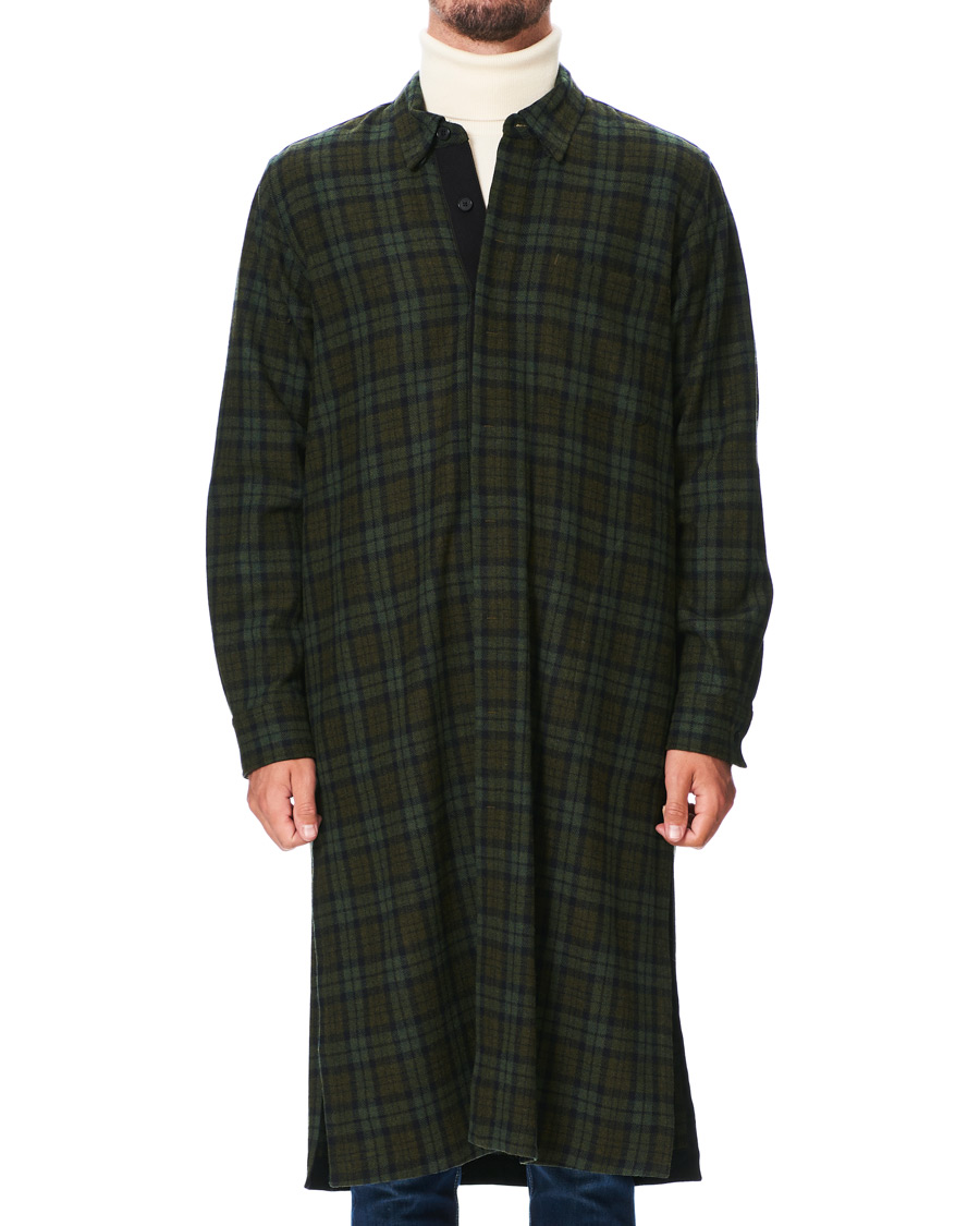 Herr | Jackor | KENZO | Wool Chech Flannel Coat Green