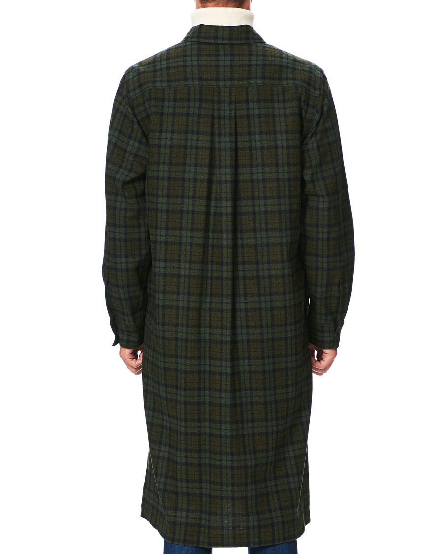 Herr | Jackor | KENZO | Wool Chech Flannel Coat Green
