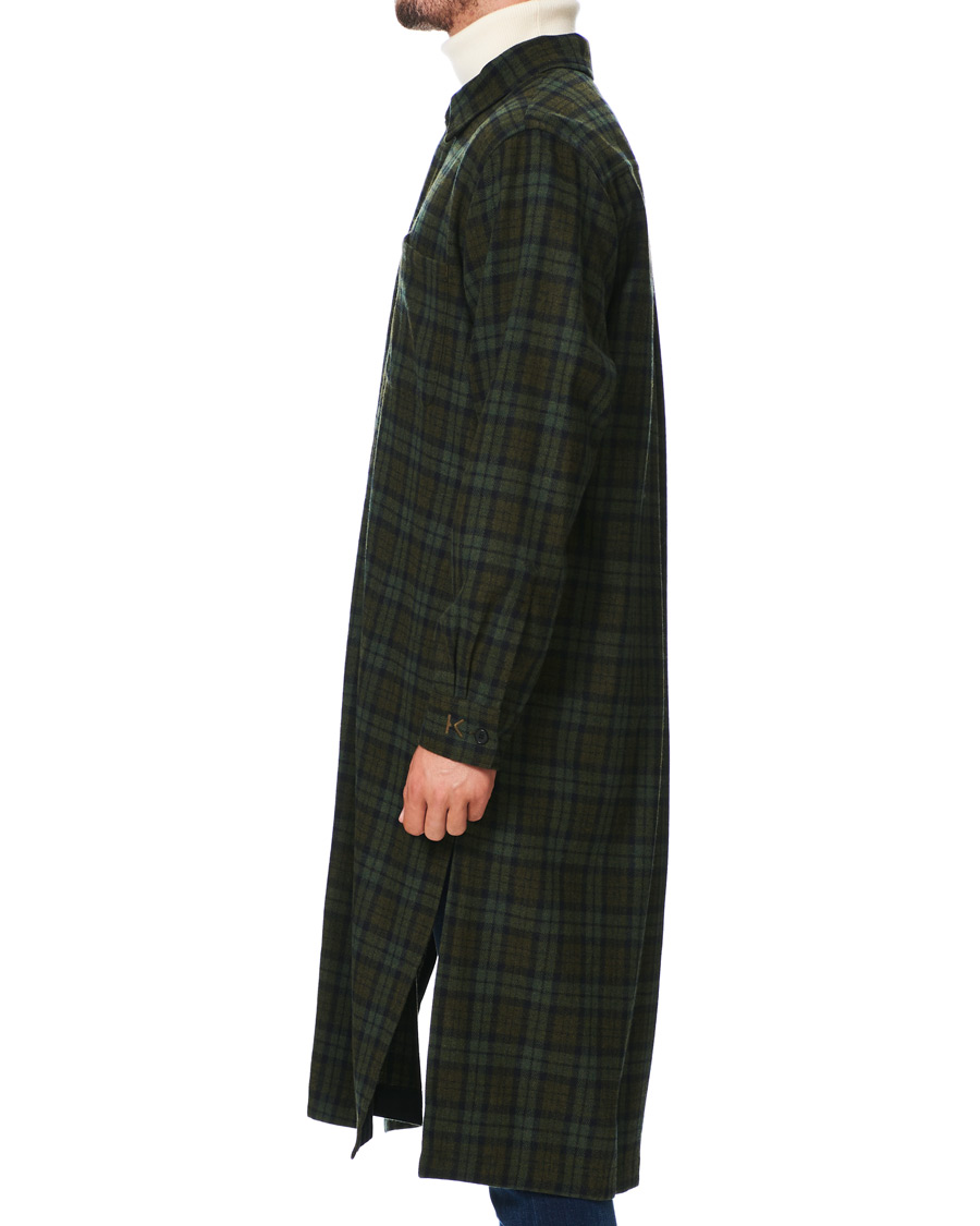 Herr | Jackor | KENZO | Wool Chech Flannel Coat Green