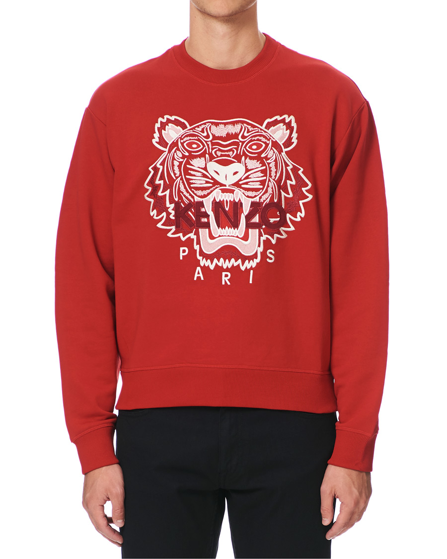 Herr | Tröjor | KENZO | Icon Tiger Crew Neck Sweatshirt Red