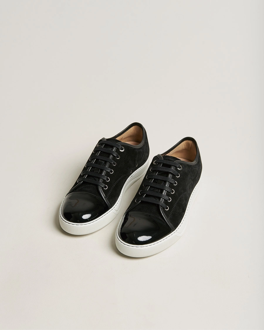 Herr | Svarta sneakers | Lanvin | Patent Cap Toe Sneaker Black