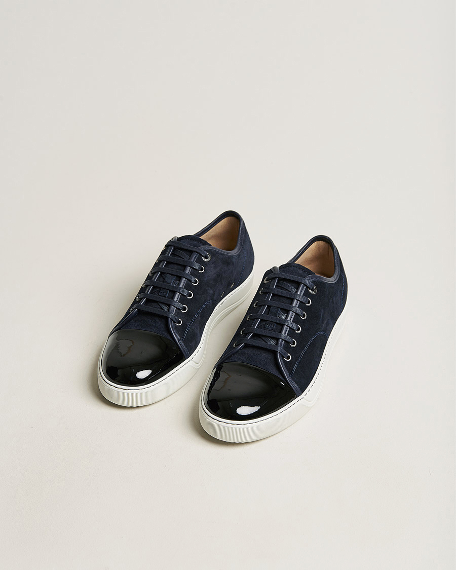 Herre |  | Lanvin | Patent Cap Toe Sneaker Navy