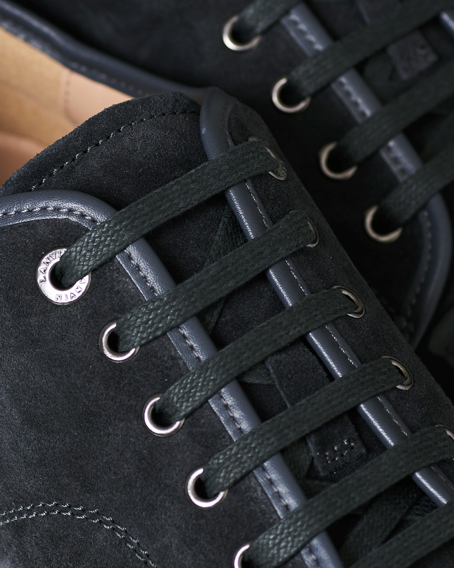 Herr | Lanvin Patent Captoe Sneaker Grey Suede | Lanvin | Patent Captoe Sneaker Grey Suede