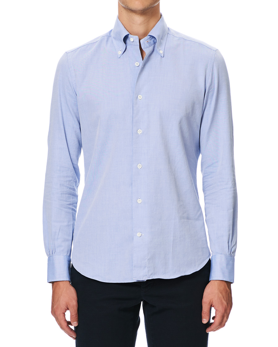 Herr | Skjortor | Mazzarelli | Soft Oxford Button Down Shirt Blue