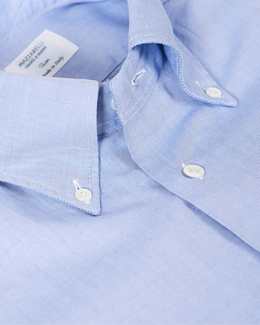 Herr | Skjortor | Mazzarelli | Soft Oxford Button Down Shirt Blue