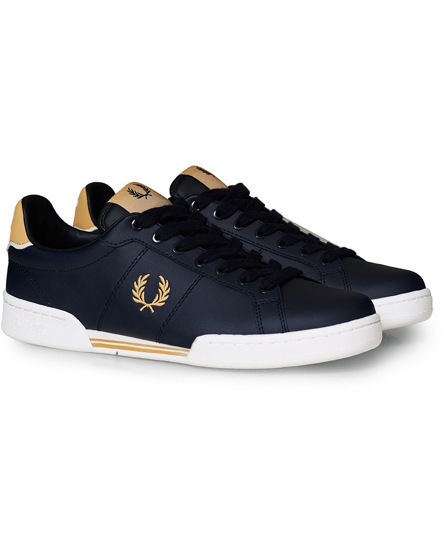 Herr | Fred Perry B722 Leather Sneaker Navy/Gold | Fred Perry | B722 Leather Sneaker Navy/Gold
