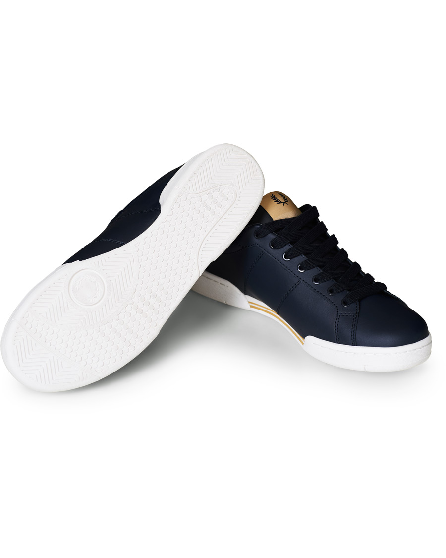 Herr | Fred Perry B722 Leather Sneaker Navy/Gold | Fred Perry | B722 Leather Sneaker Navy/Gold