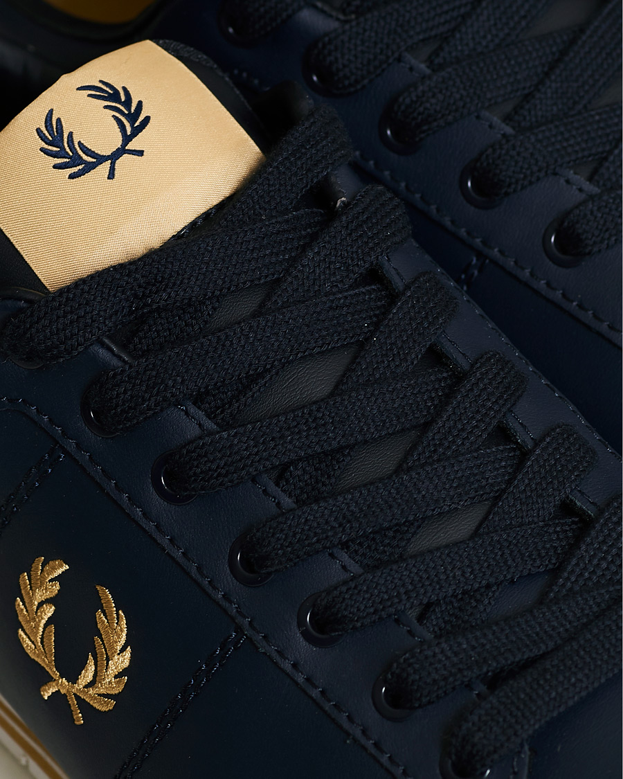 Herr | Fred Perry B722 Leather Sneaker Navy/Gold | Fred Perry | B722 Leather Sneaker Navy/Gold