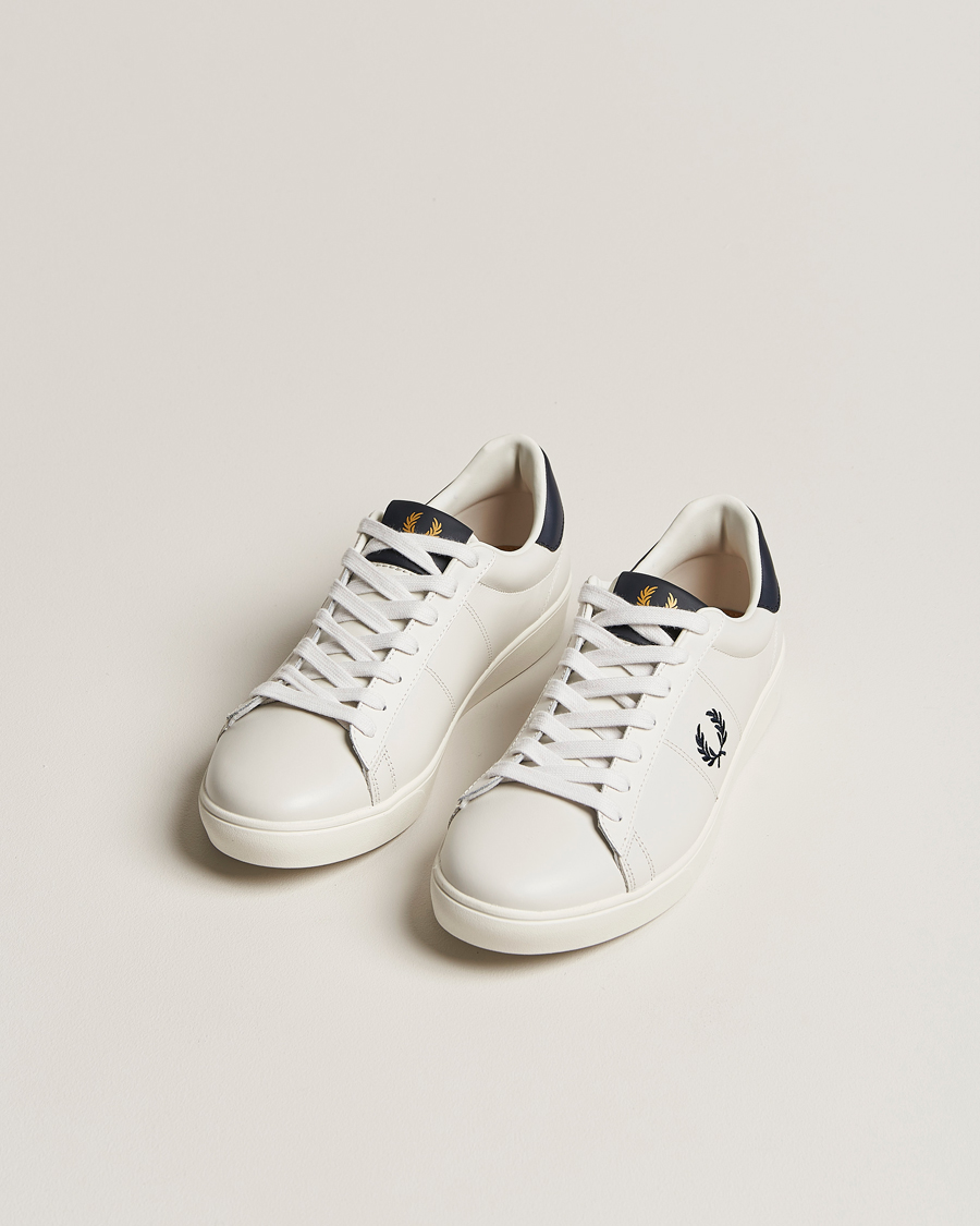 Herr |  | Fred Perry | Spencer Leather Sneakers Porcelain/Navy