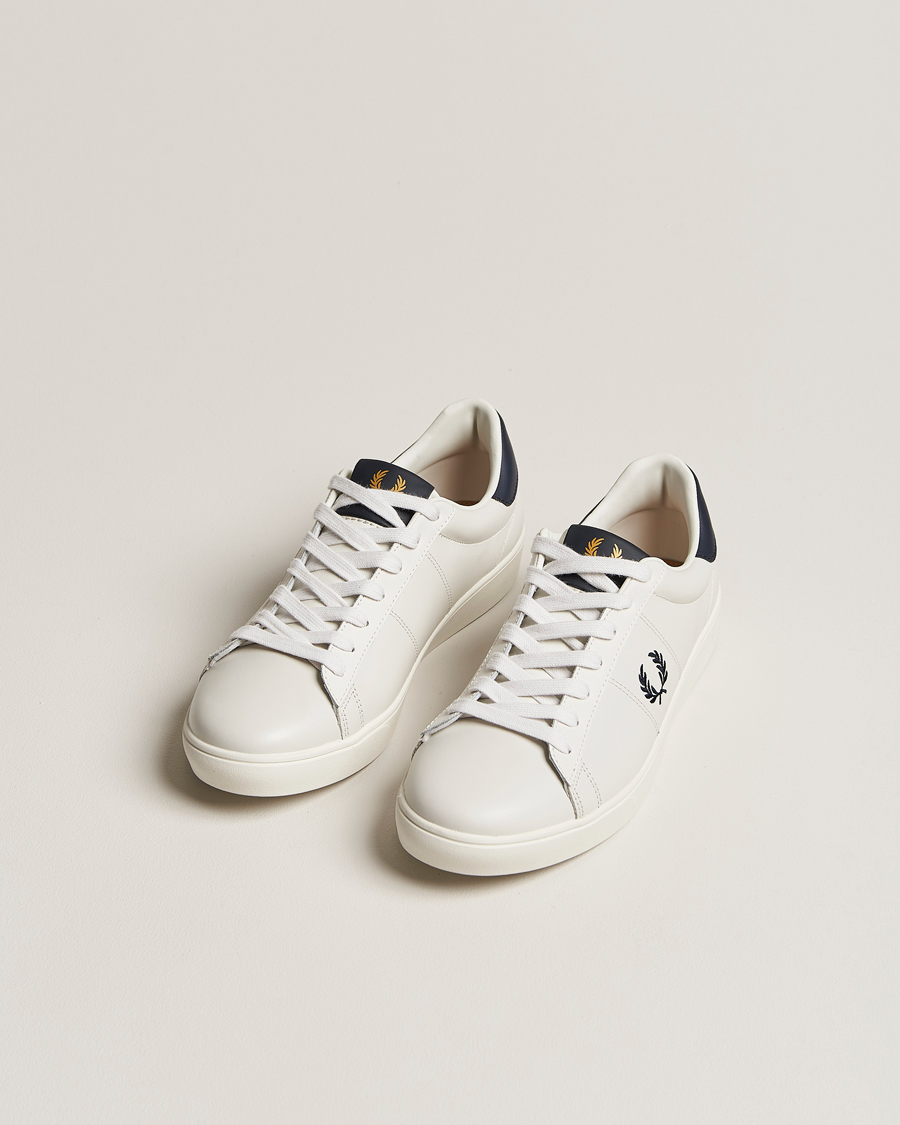 Herr | | Fred Perry | Spencer Leather Sneakers Porcelain/Navy