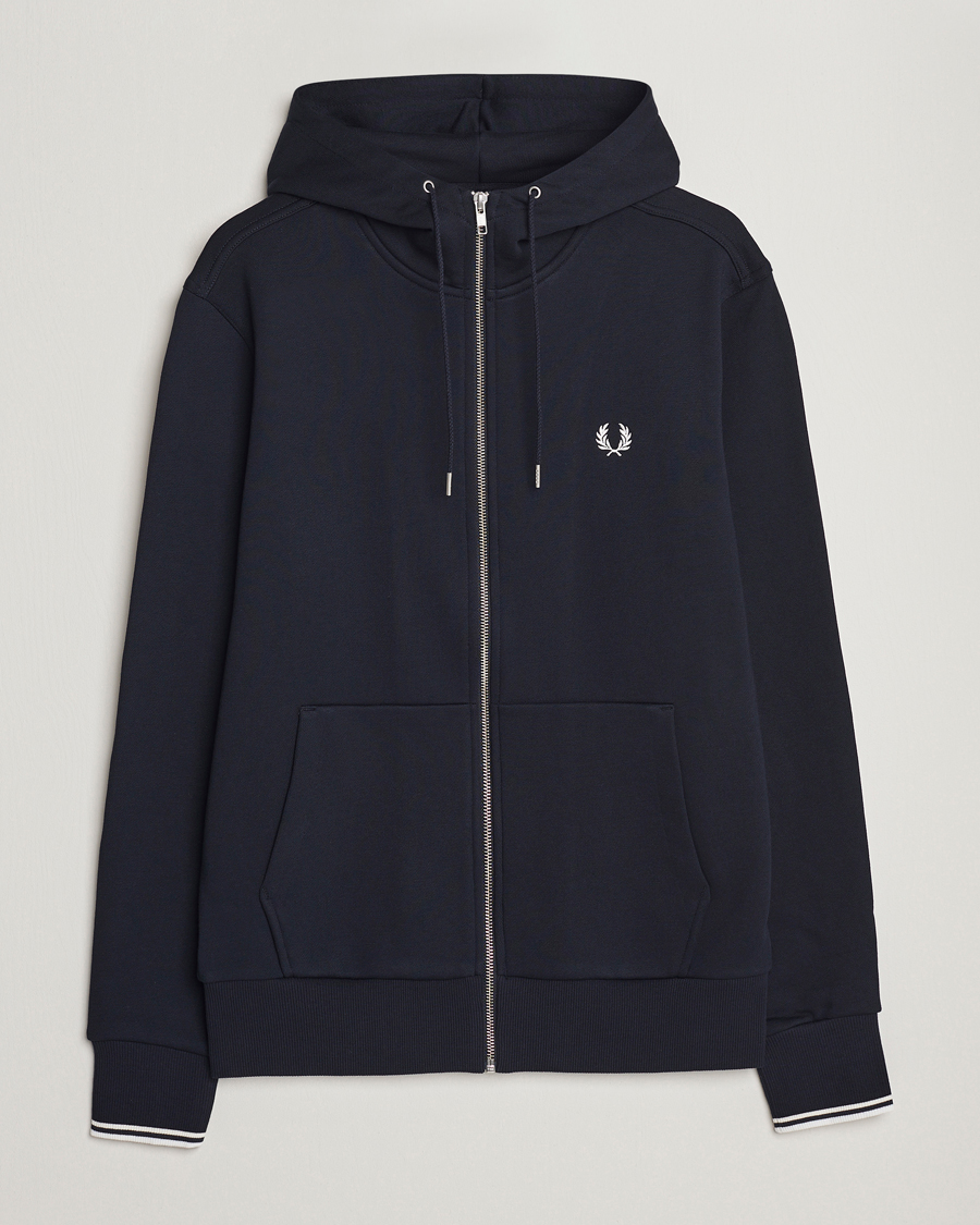 Herr | Tröjor | Fred Perry | Full Zip Hooded Sweatshirt Navy