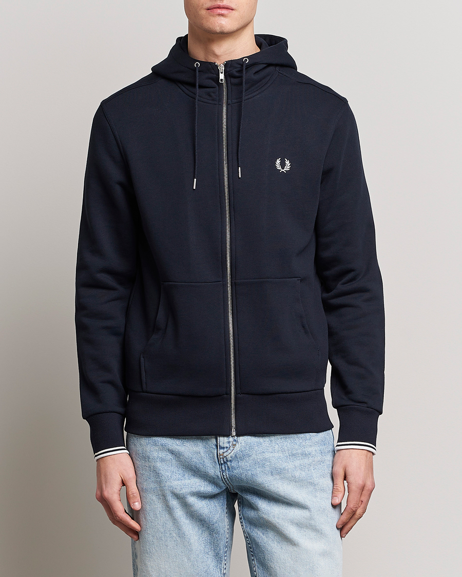 Herr | Tröjor | Fred Perry | Full Zip Hooded Sweatshirt Navy