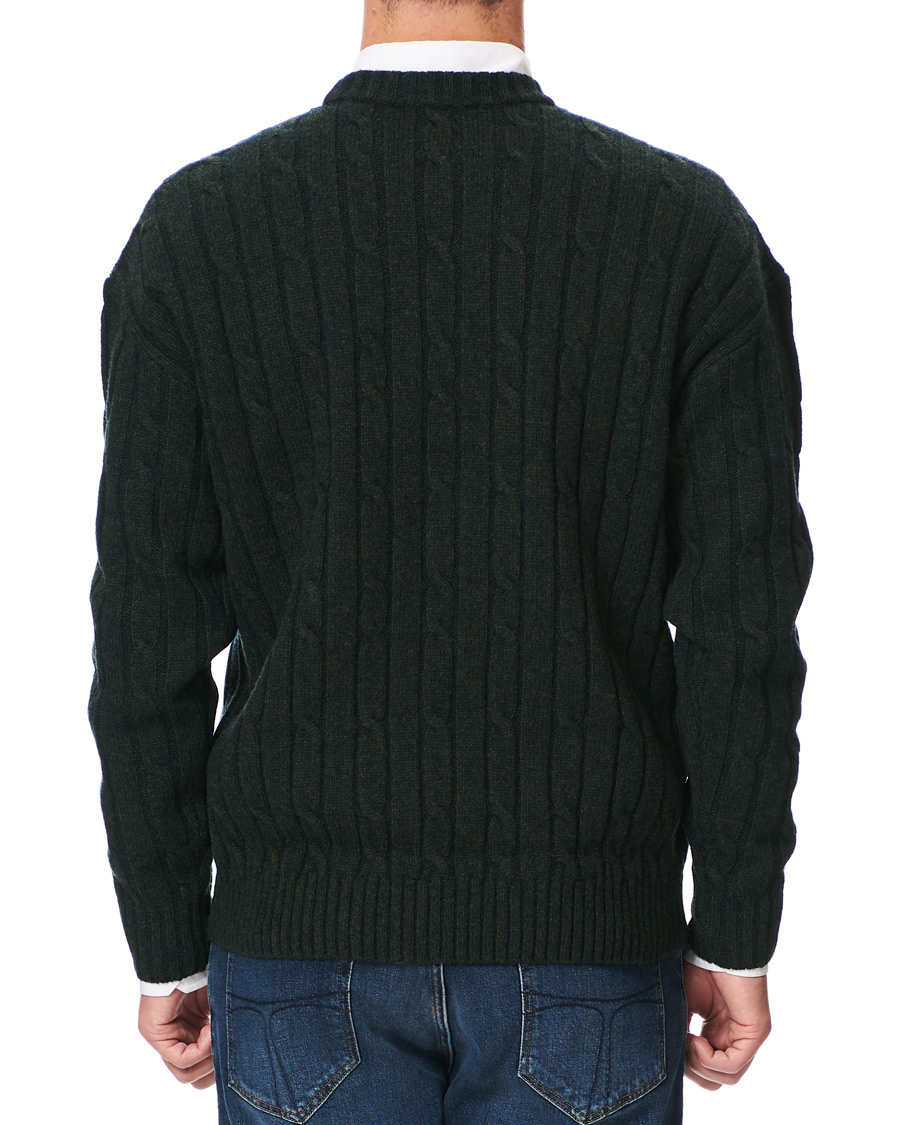 Herr | Tröjor | Fred Perry | Shield Cable Knit Jumper Hunting Green