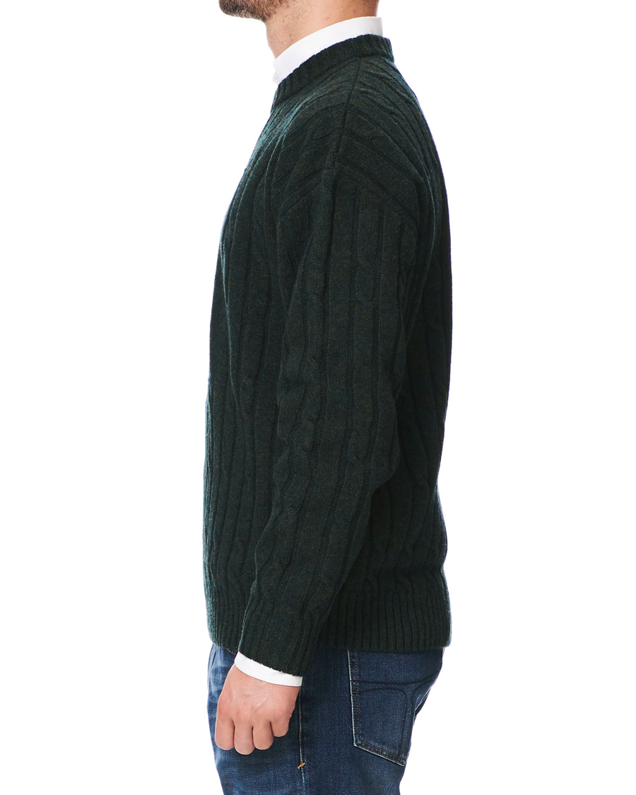 Herr | Tröjor | Fred Perry | Shield Cable Knit Jumper Hunting Green