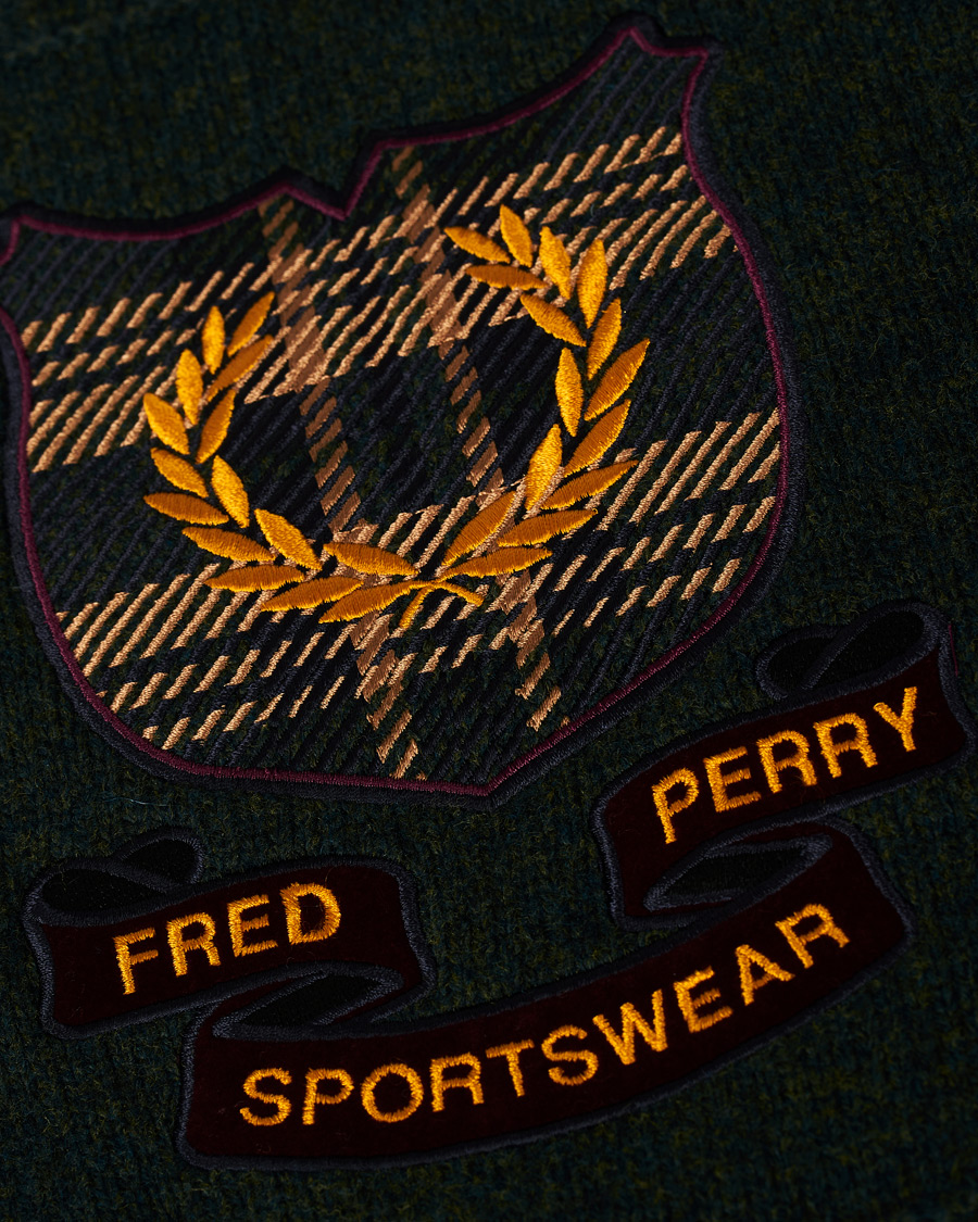 Herr | Tröjor | Fred Perry | Shield Cable Knit Jumper Hunting Green