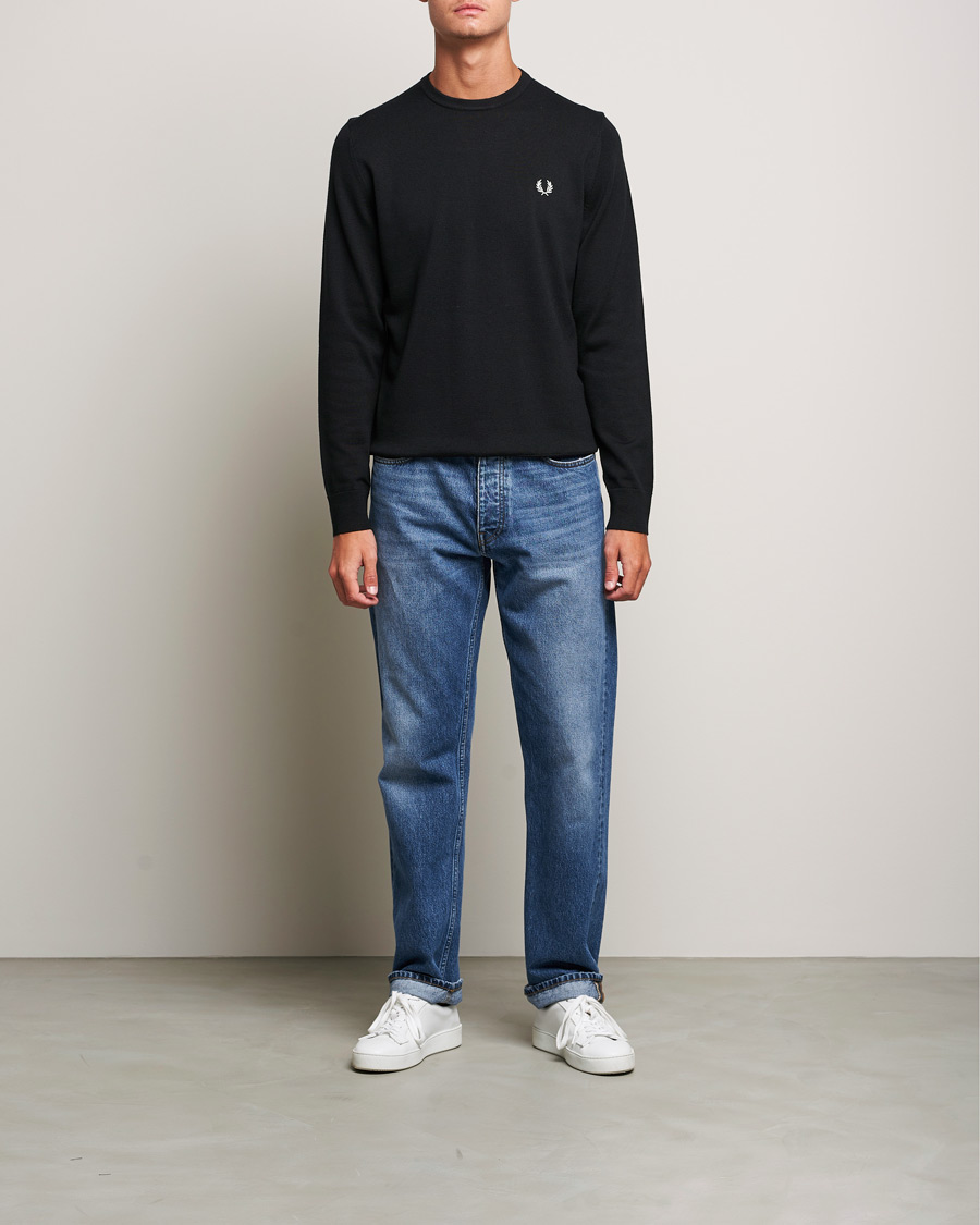 Herr | Tröjor | Fred Perry | Classic Crew Neck Jumper Black