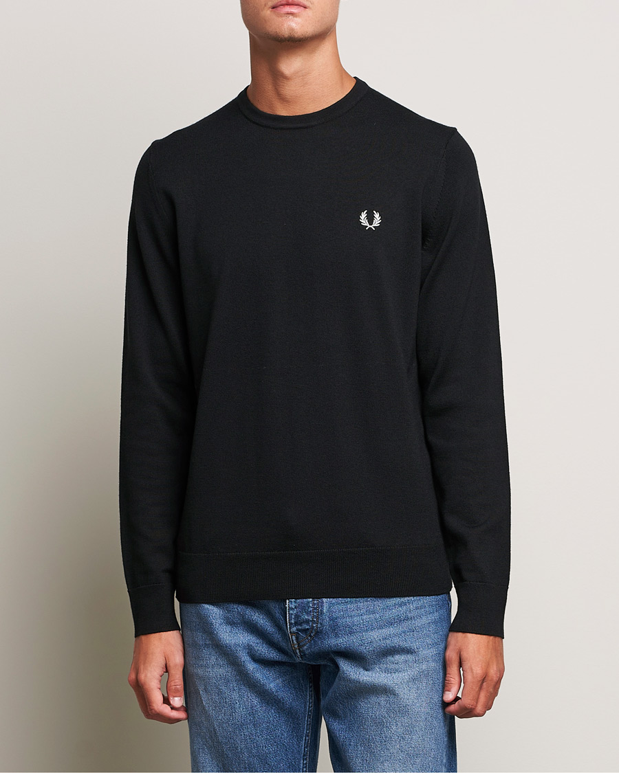 Herr | Best of British | Fred Perry | Classic Crew Neck Jumper Black