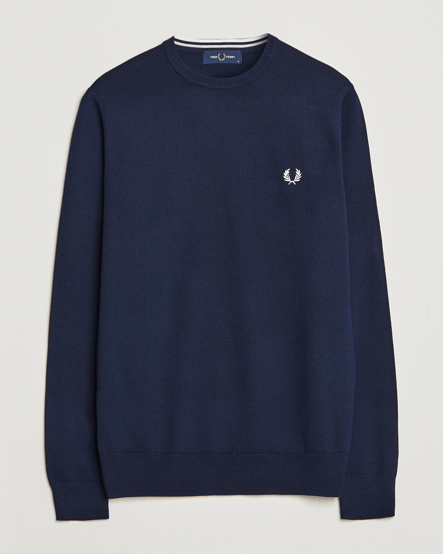 Herr | Tröjor | Fred Perry | Classic Crew Neck Jumper Navy
