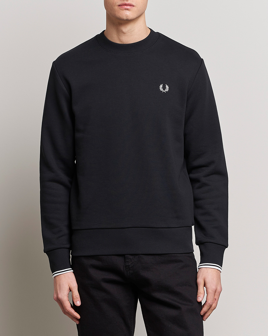 Herr | Fred Perry | Fred Perry | Crew Neck Sweatshirt Black