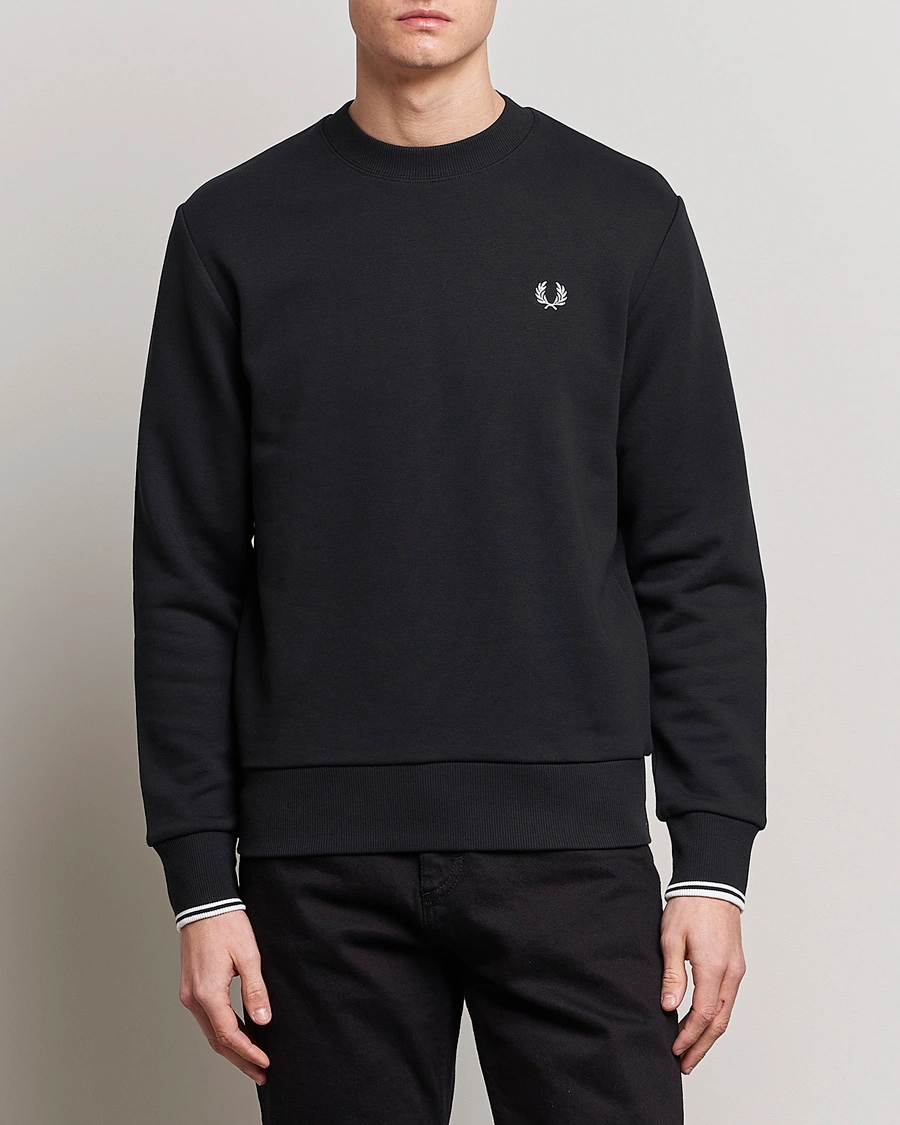 Herr | Sweatshirts | Fred Perry | Crew Neck Sweatshirt Black