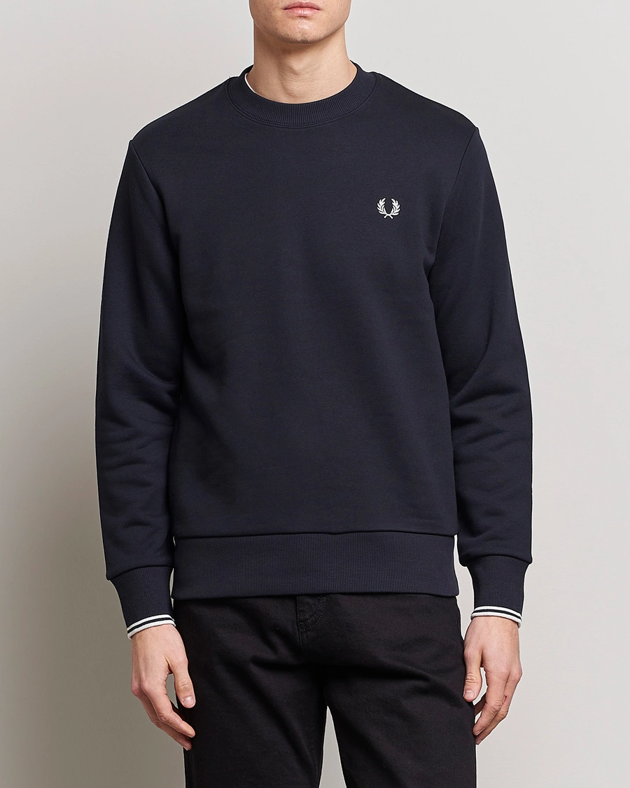 Herr | Sweatshirts | Fred Perry | Crew Neck Sweatshirt Navy