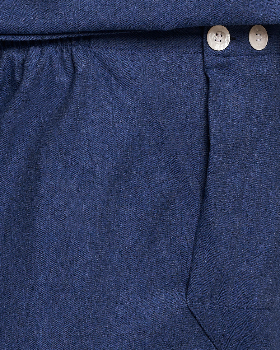 Herr | Pyjamas & Morgonrockar | Derek Rose | Brushed Cotton Flanell Pyjama Set Navy