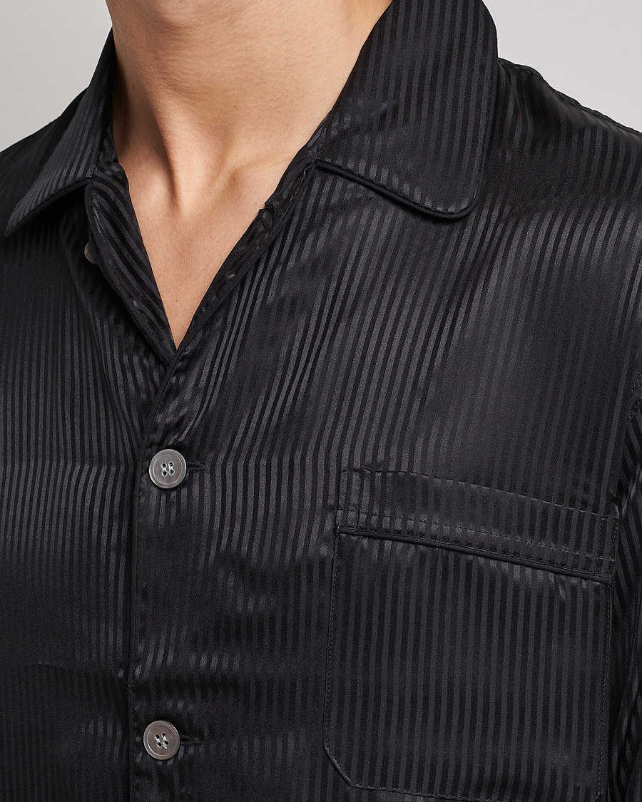 Herr | Pyjamas & Morgonrockar | Derek Rose | Striped Silk Pyjama Set Black