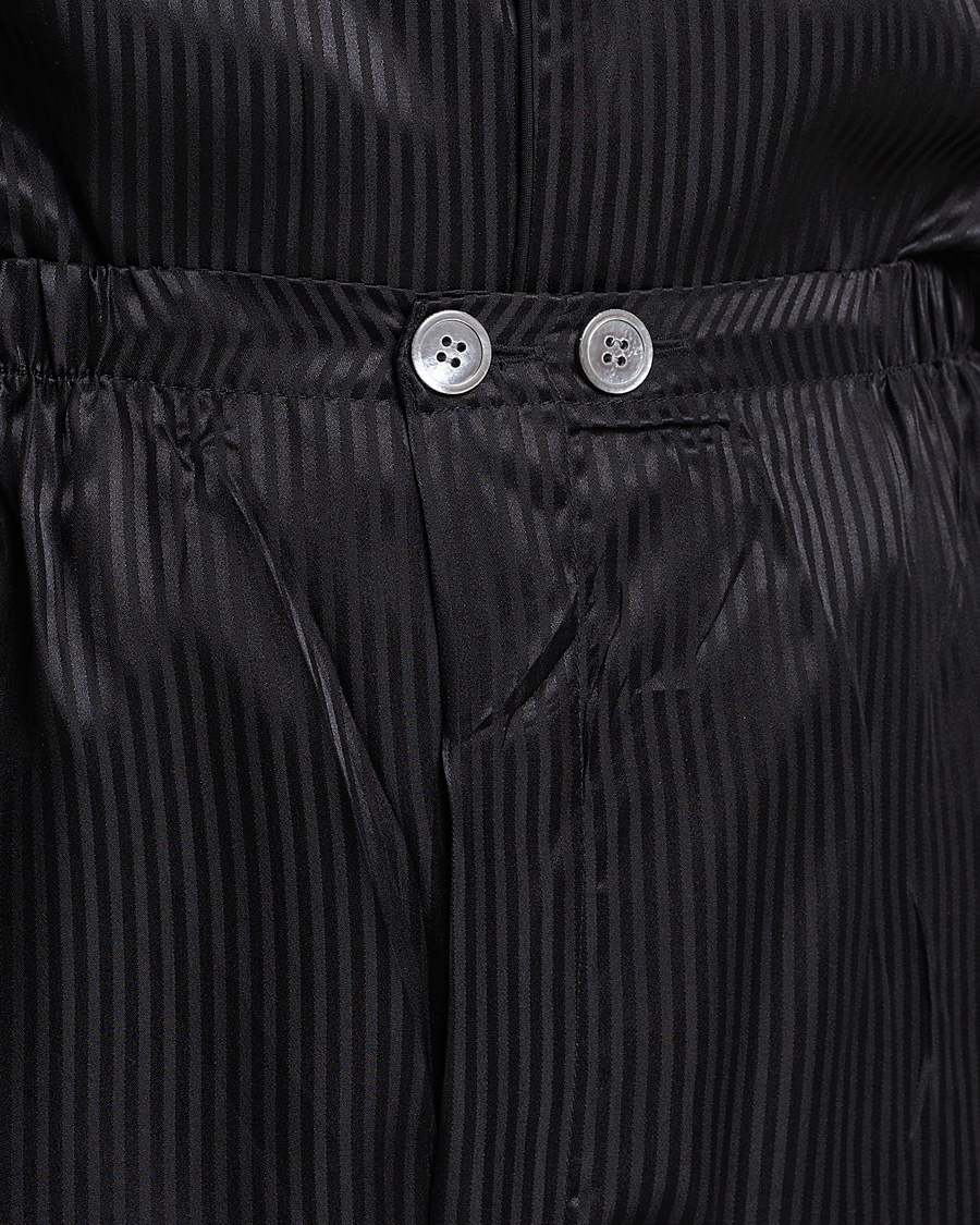 Herr | Pyjamas & Morgonrockar | Derek Rose | Striped Silk Pyjama Set Black