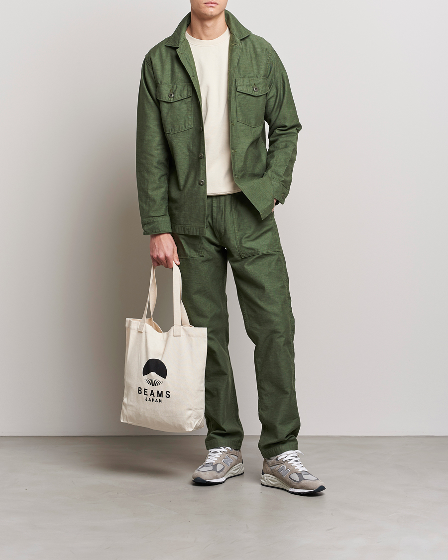 Herr | Byxor | orSlow | Slim Fit Original Sateen Fatigue Pants Green
