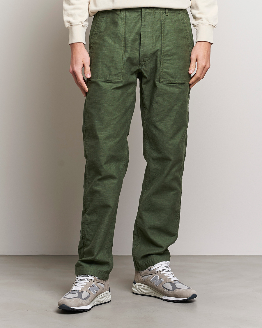 Herr | Chinos | orSlow | Slim Fit Original Sateen Fatigue Pants Army Green