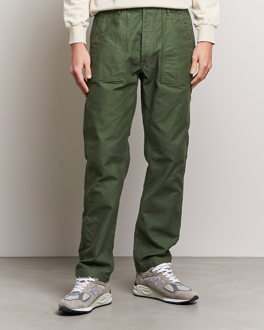 Herr | Kläder | orSlow | Slim Fit Original Sateen Fatigue Pants Green