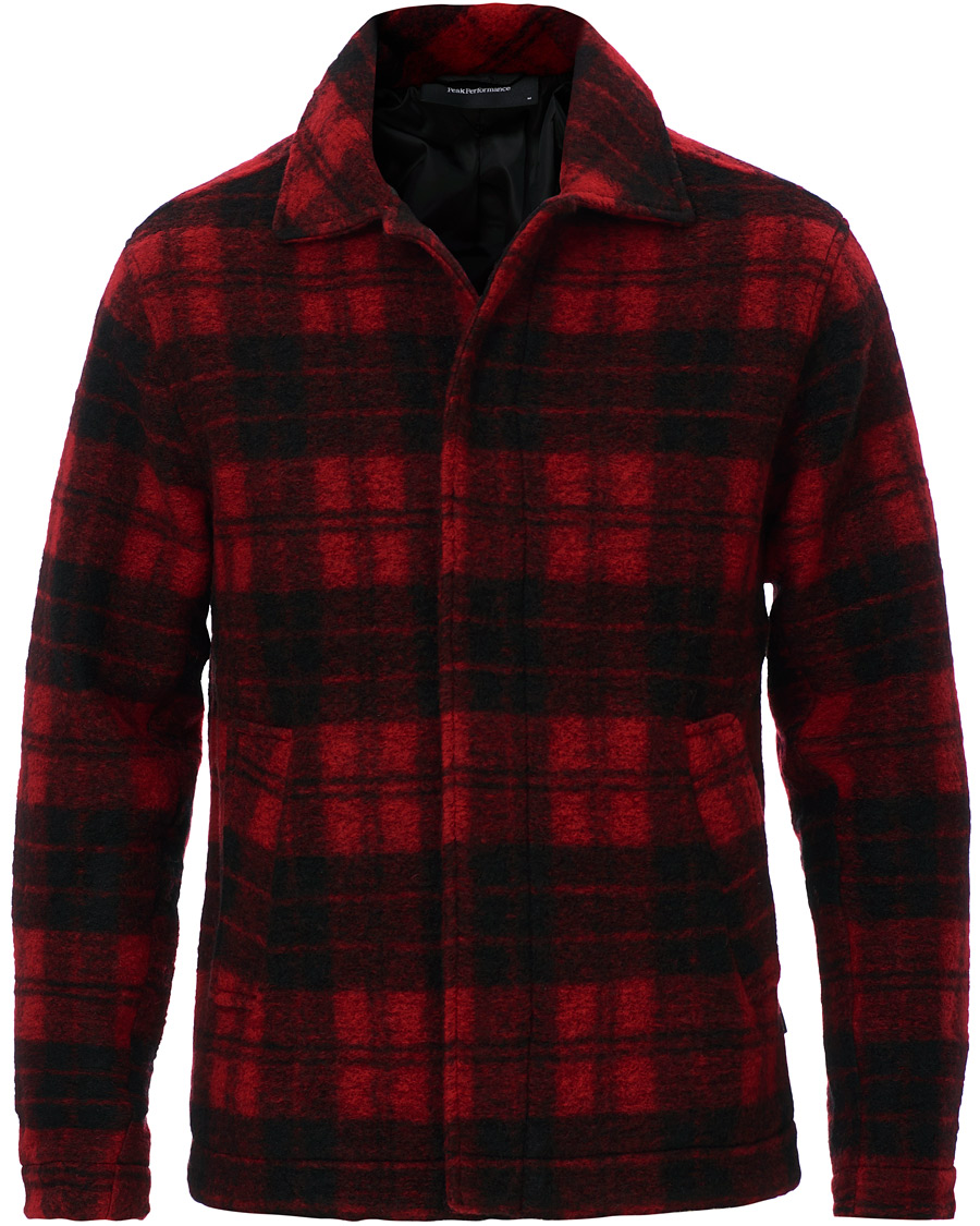 Herr | Skjortor | Peak Performance | Wool Check Overshirt Red