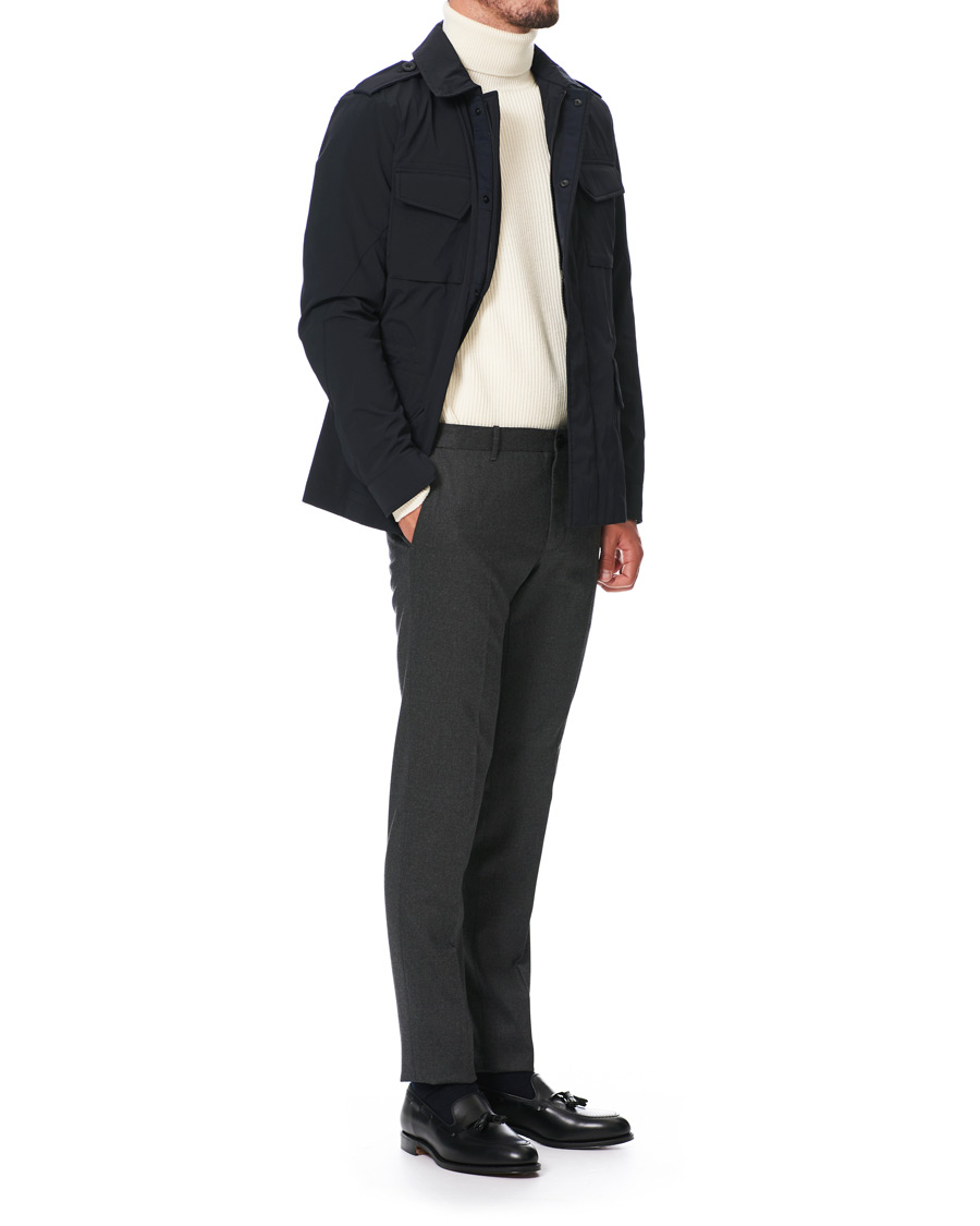 Herr | Byxor | Incotex | Urban Traveller Comfort Flannel Trousers Grey Melange
