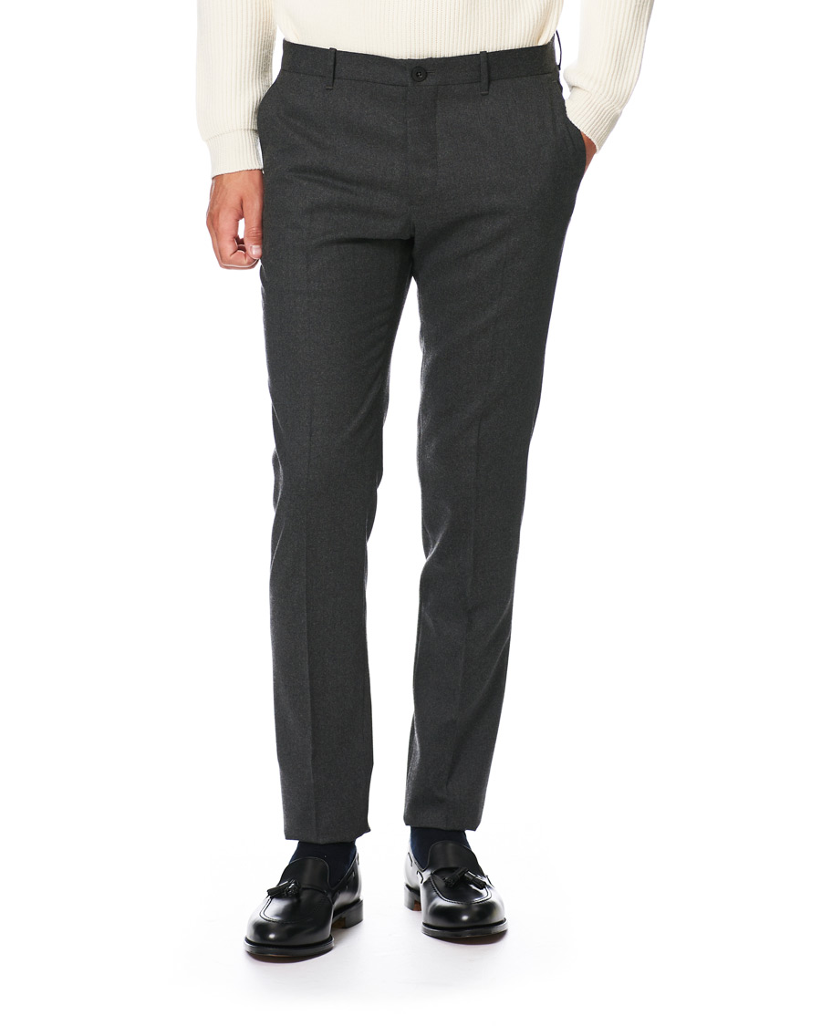 Herr | Byxor | Incotex | Urban Traveller Comfort Flannel Trousers Grey Melange