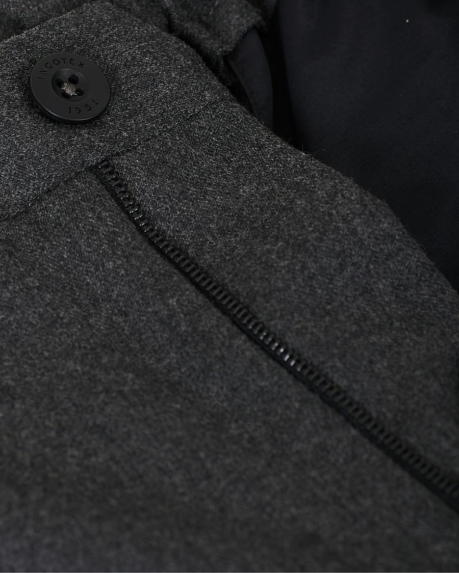 Herr | Byxor | Incotex | Urban Traveller Comfort Flannel Trousers Grey Melange