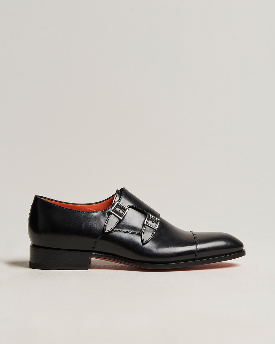 Herr | Santoni Blake Double Monk Black Calf | Santoni | Blake Double Monk Black Calf