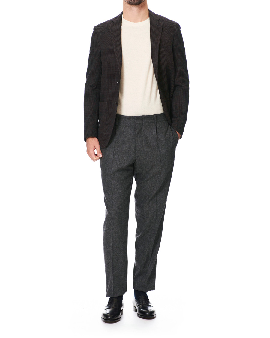 Herr | Kavajer | The Gigi | Degas Wool Blend Check Blazer Dark Brown