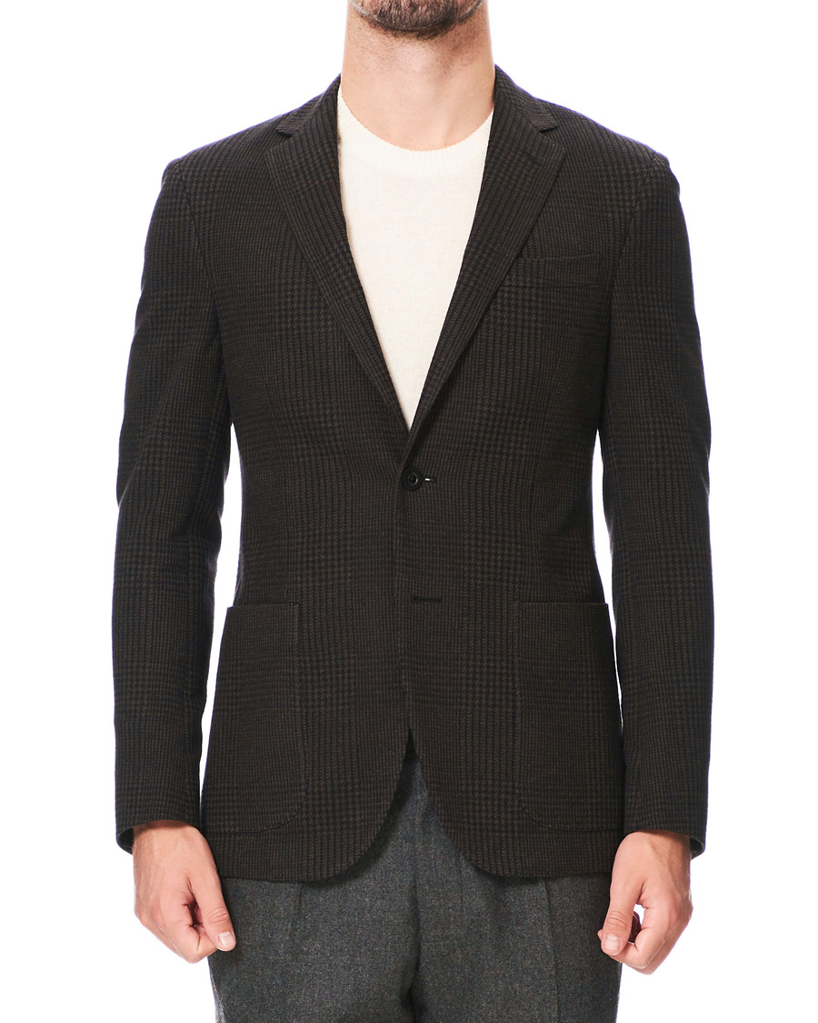 Herr | Kavajer | The Gigi | Degas Wool Blend Check Blazer Dark Brown