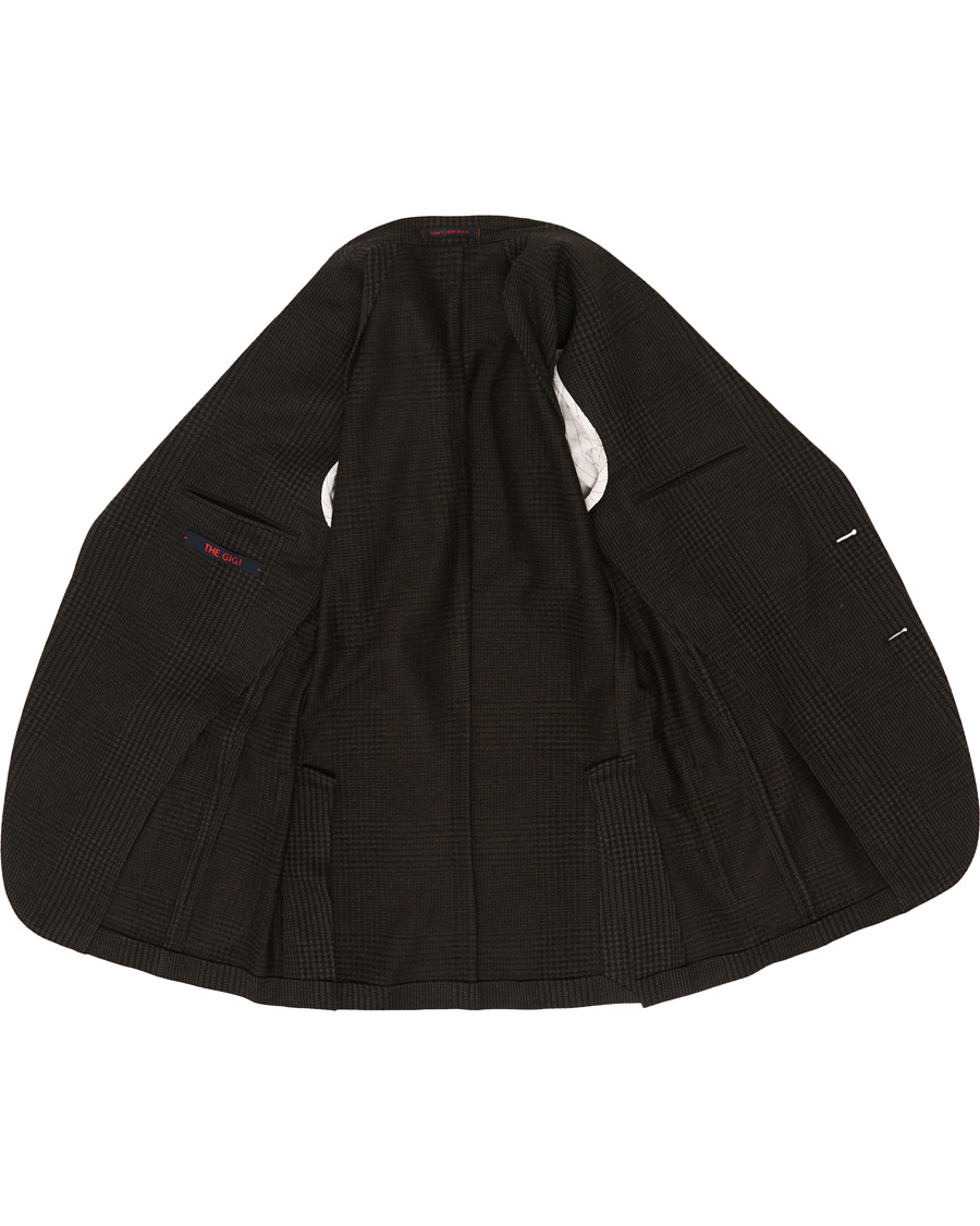 Herr | Kavajer | The Gigi | Degas Wool Blend Check Blazer Dark Brown