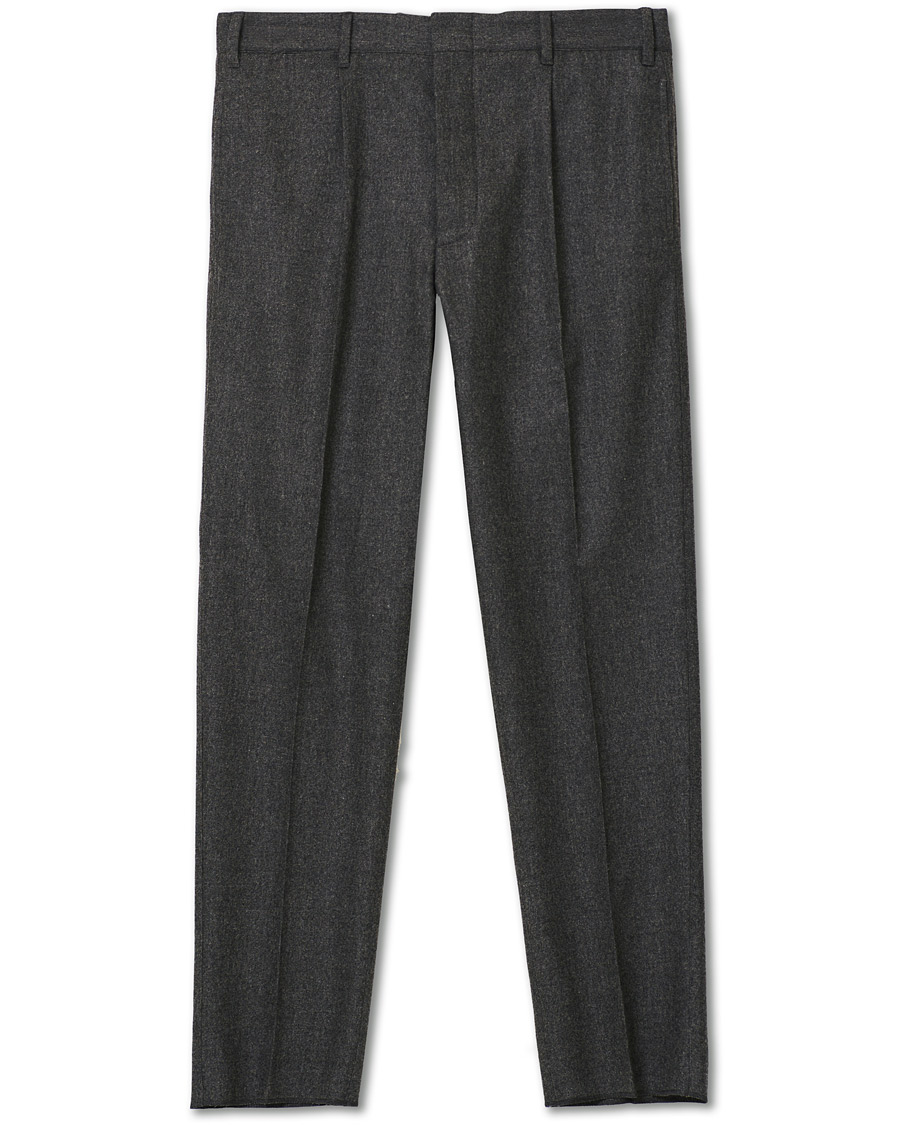 Herr | Byxor | The Gigi | Tonga Stretch Flannel Trousers Grey Melange