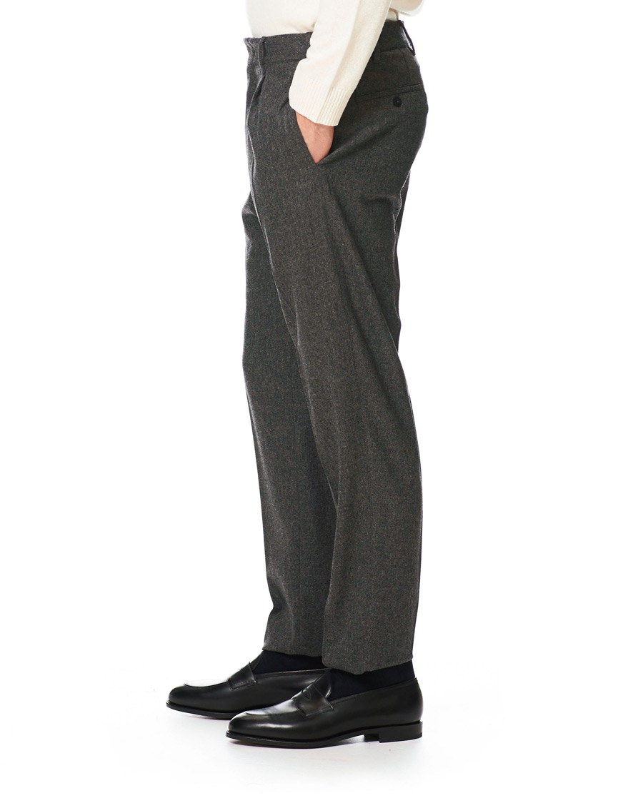 Herr | Byxor | The Gigi | Tonga Stretch Flannel Trousers Grey Melange