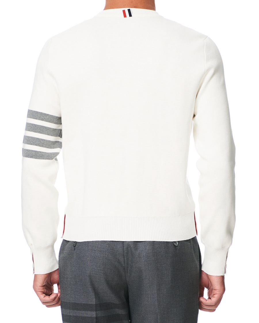 Herr | Tröjor | Thom Browne | 4 Bar Milano Stitch Crew Neck Off White